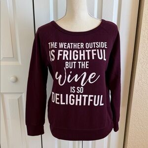 Women's Burgundy Sweater - Delightful Wine Print